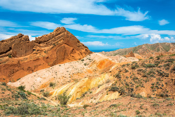 Mountain landscape in the canyon Fairy tale, Kyrgyzstan.