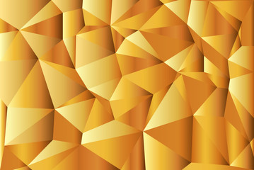 Gold-Abstract polygonal background. Triangles . Geometrical lines