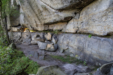 Wanderweg Obere Affensteinpromenade, Felsspalt, Nationalpark Sächsische Schweiz