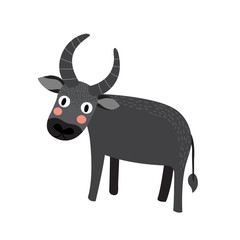 Buffalo cartoon character. Isolated on white background. Vector illustration.