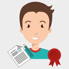 man student medal ribbon vector illustration eps 10