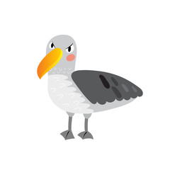 Albatross bird cartoon character. Isolated on white background. Vector illustration.