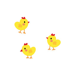 Chicks animal cartoon character. Isolated on white background. Vector illustration.