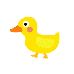 Duck animal cartoon character. Isolated on white background. Vector illustration.