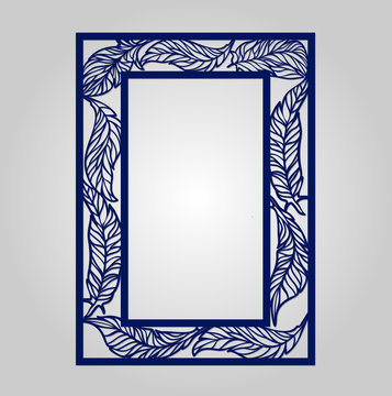 Vector floral ornamental cutout panel for laser cutting.