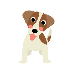 Fototapeta na wymiar Jack russell terrier dog animal cartoon character. Isolated on white background. Vector illustration.