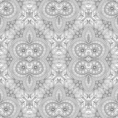 Vector Seamless Monochrome Ornate Pattern