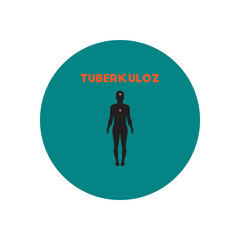Vector icon  on  circle various symptoms of Tuberculosis on the human