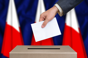 Election in Poland - voting at the ballot box