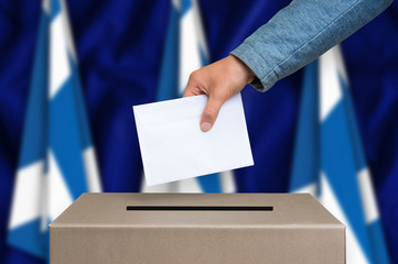 Election in Scotland - voting at the ballot box