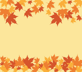 Obraz premium Autumn season background with falling of colored leaves. Flat design for business financial marketing banking sale advertisement concept illustration.