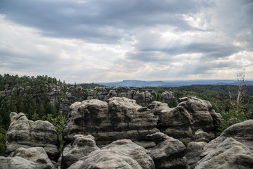 Felsformationen, Landschaft Reitsteig, Nationalpark Sächsische Schweiz