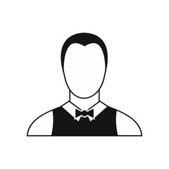 Waiter icon in simple style on a white background vector illustration