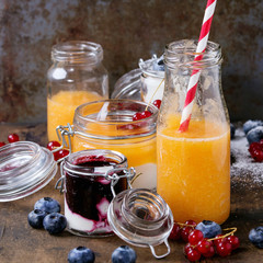 Melon and blueberries smoothie