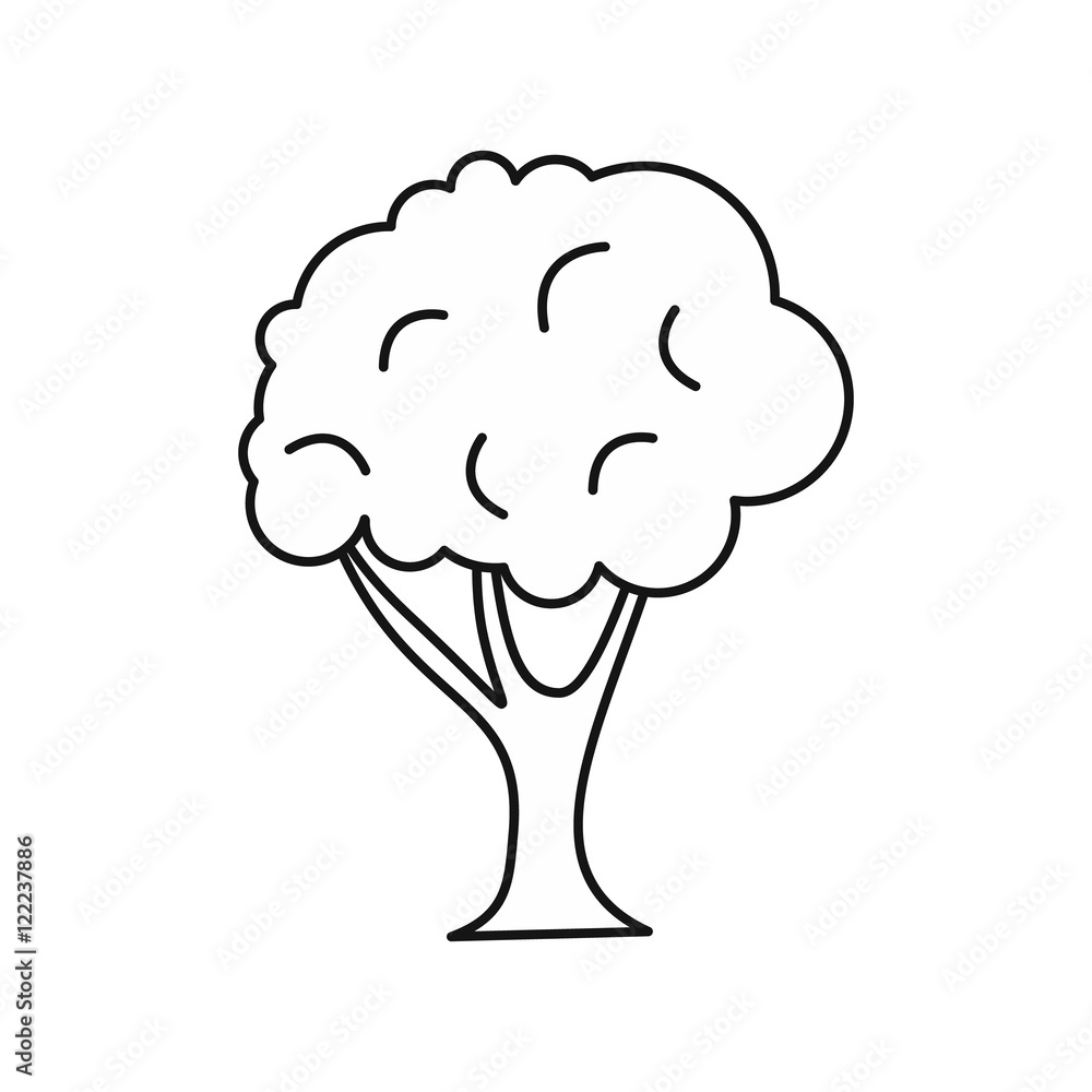 Poster tree icon in outline style on a white background vector illustration