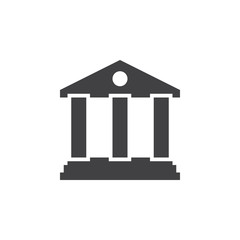 bank icon vector, solid logo, pictogram isolated on white, pixel perfect illustration