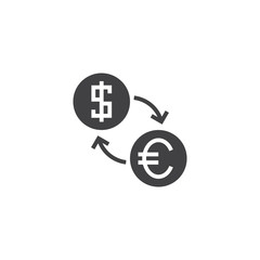 currency exchange icon vector, solid sign, pictogram isolated on white, logo illustration
