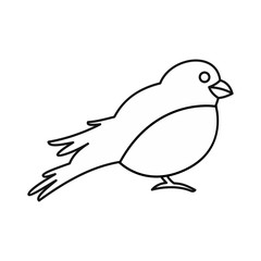 Bullfinch icon in outline style on a white background vector illustration