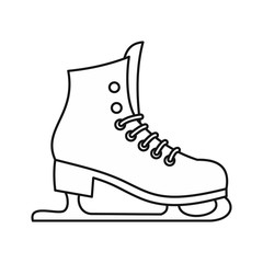 Skates icon in outline style on a white background vector illustration