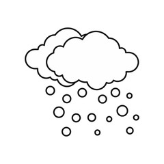 Cloud and snow icon in outline style on a white background vector illustration