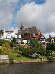 Houses along the River Dee at Chester