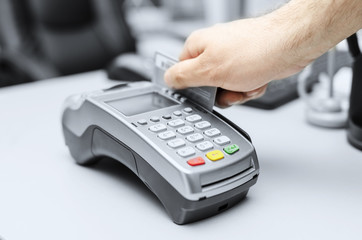 Credit and debit card shopping password payment.