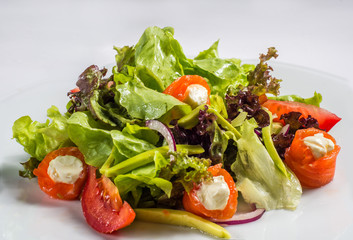 salad plate on a white background for the menu