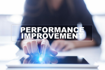 Woman is using tablet pc, pressing on virtual screen and selecting 