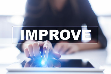 Woman is using tablet pc, pressing on virtual screen and selecting 