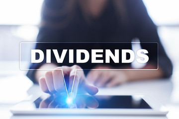 Woman is using tablet pc, pressing on virtual screen and selecting 