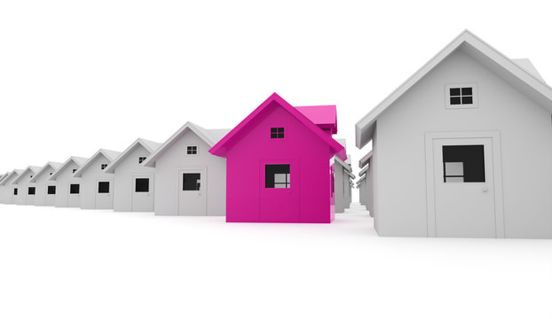 Houses concept rendered colored