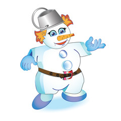 Snowman on a white background