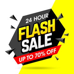 Fototapeta na wymiar 24 Hour Flash Sale banner, save up to 70%. 