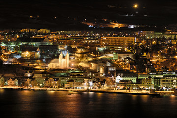 Akureyri at night, Iceland
