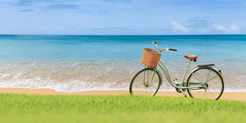 Fototapeta premium Bicycles on the green grass
