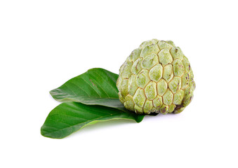 Custard apple on white background