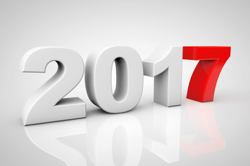 New Year 2017 3d Sign. 3d Rendering