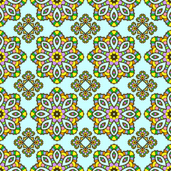 Seamless pattern from abstract elements in ethnic style