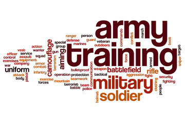 Fototapeta premium Army training word cloud