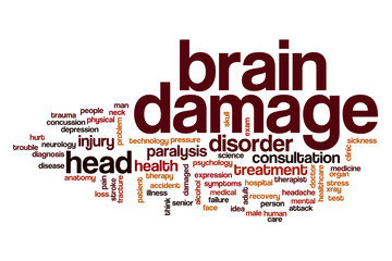 Fototapeta premium Brain damage word cloud
