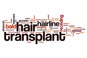 Hair transplant word cloud