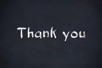 thank you text on black background