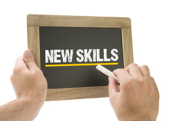 New Skills - Hand writing on chalkboard