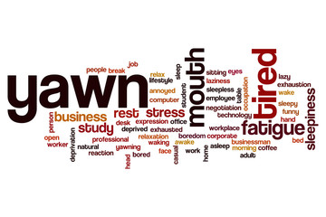 Yawn word cloud