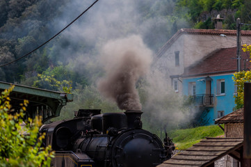 Obraz na płótnie Canvas Train à vapeur, Anduze.
