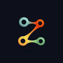 Letter Z logo formed by chain. Connection icon.