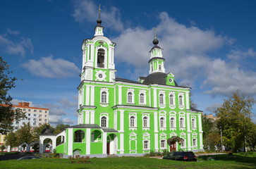 Fototapeta na wymiar Trinity Church (Church of the Theotokos of Tikhvin) in Dmitrov, Moscow region, Russia