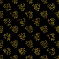 Golden Happy New Year decor seamless pattern