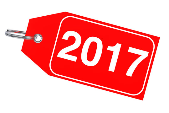 Winter Sale Concept. New Year 2017 Tag. 3d Rendering