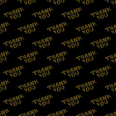 Golden hand lettering thank you decor seamless pattern
